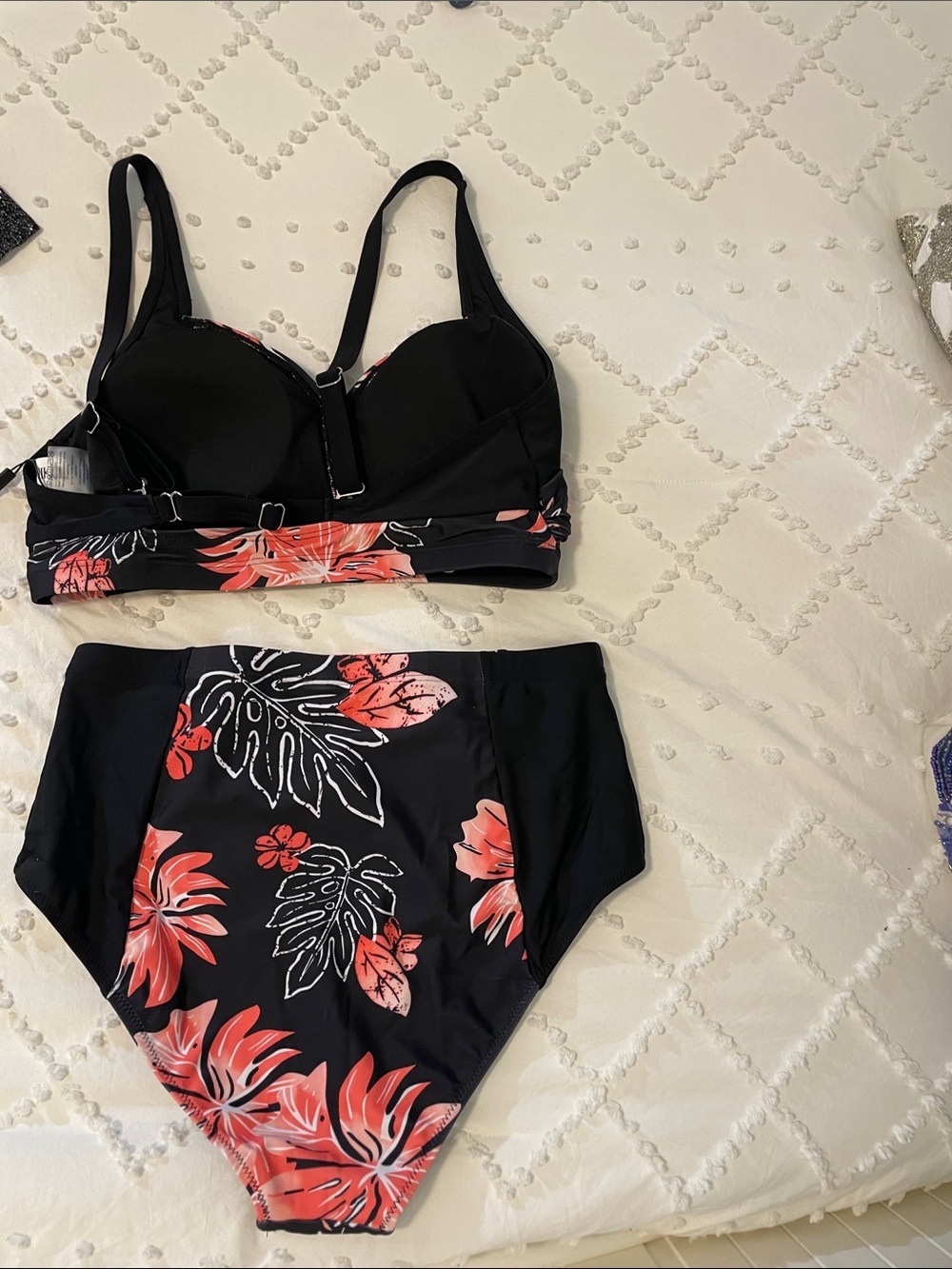 Hanna Nikole Womens High Waisted Bikini Tummy Control Ruched Two Piece - Picture 7 of 12